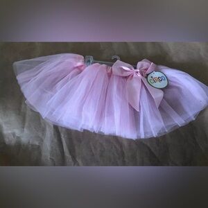Baby Girls Pink Bow Tulle Tutu Skirt